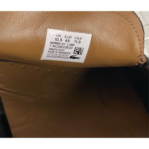 Lacoste Men's 11,5 Concours Black Leather Loafers Slip On Moccasins Driving - Picture 8 of 9